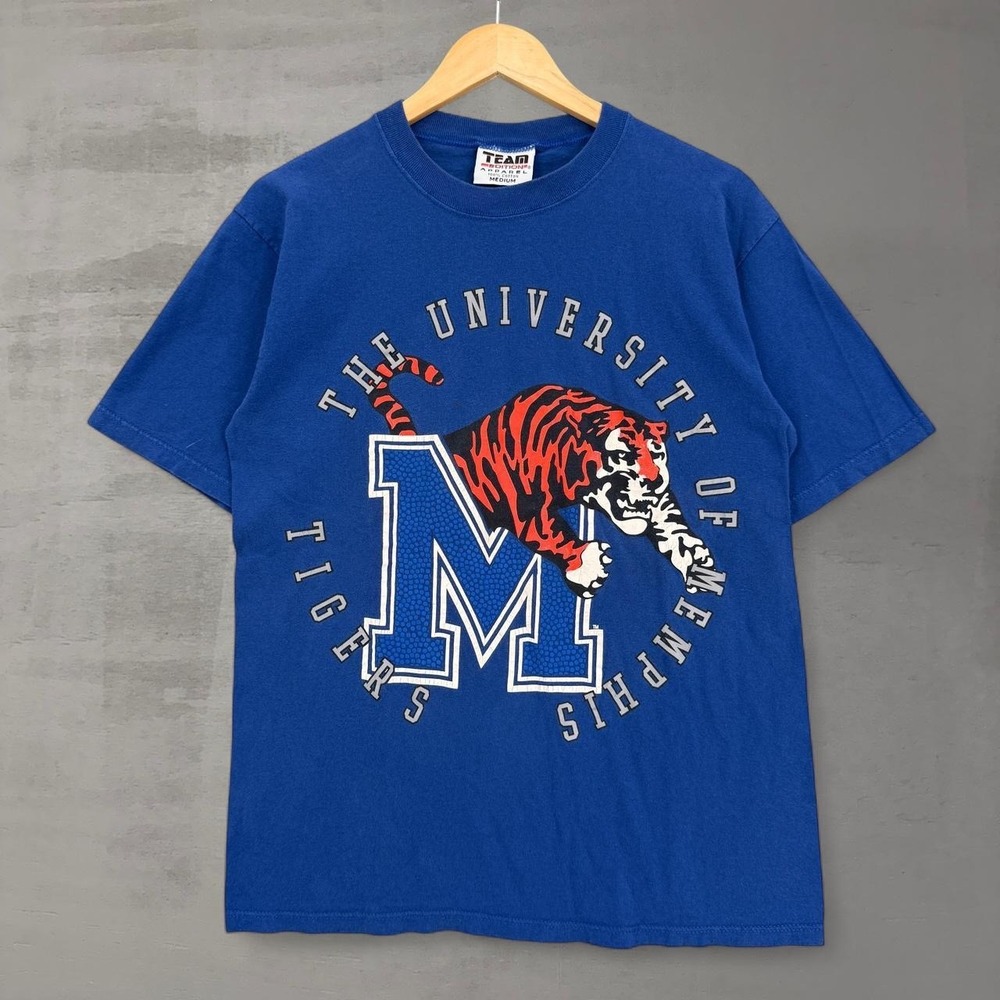 Vintage Team Edition Memphis StTe Tigers Shirt Blue University Graphic Medium
